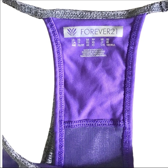 Forever 21 Workout Tank Top Size XS Racerback With Built In Sports Bra - Picture 5 of 6